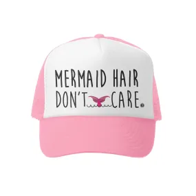 Mermaid Hair Trucker Hat / Pink & White