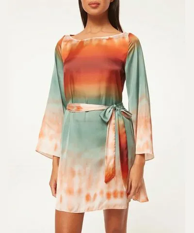 Misa Los Angeles Twiggy Dress In Carnelian Ombre