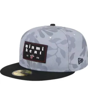 New Era Men's NBA Miami Heat Palm Fronds 2-Tone 59FIFTY Fitted Hat