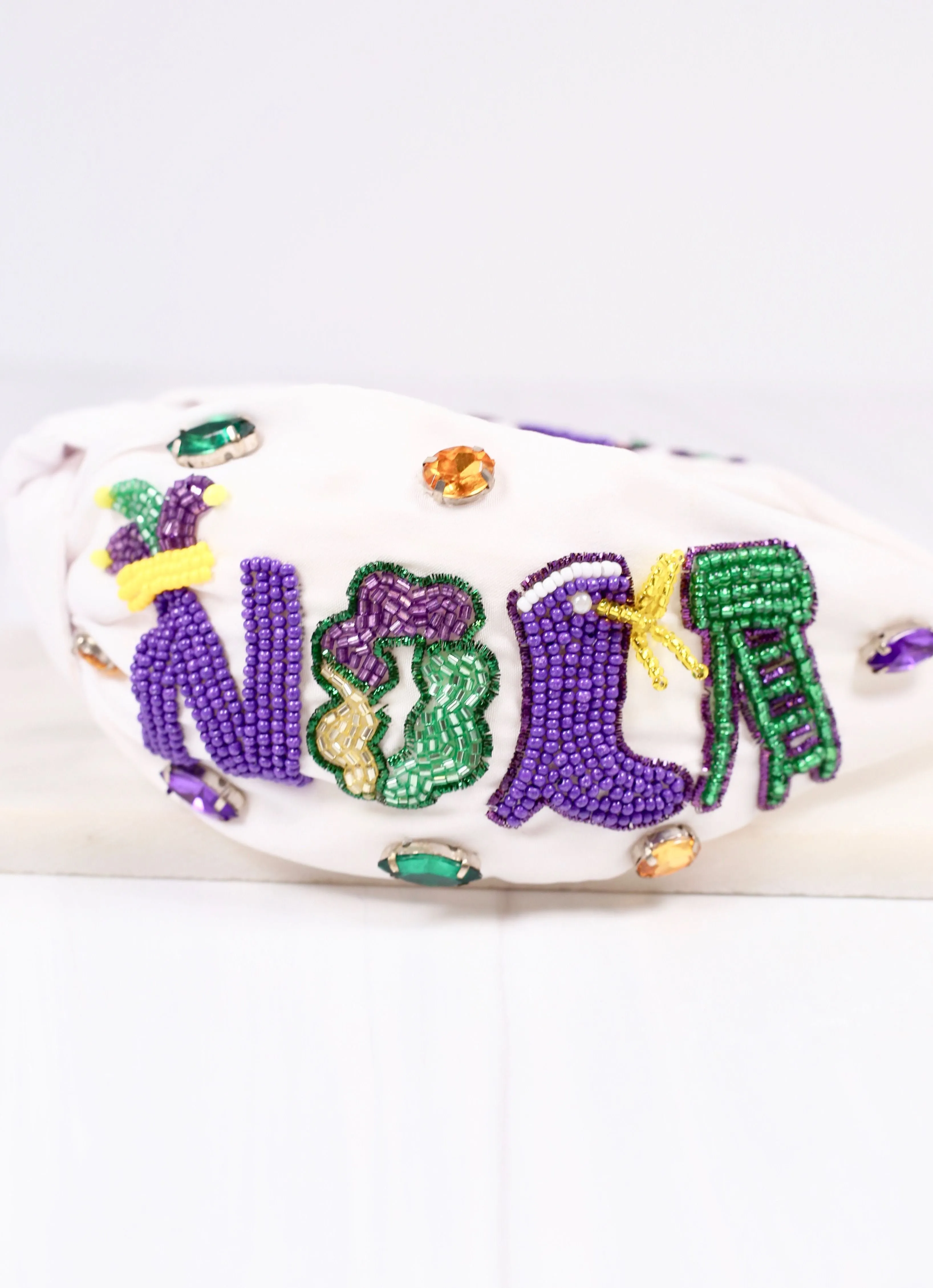 Nola Party Embellished Headband WHITE