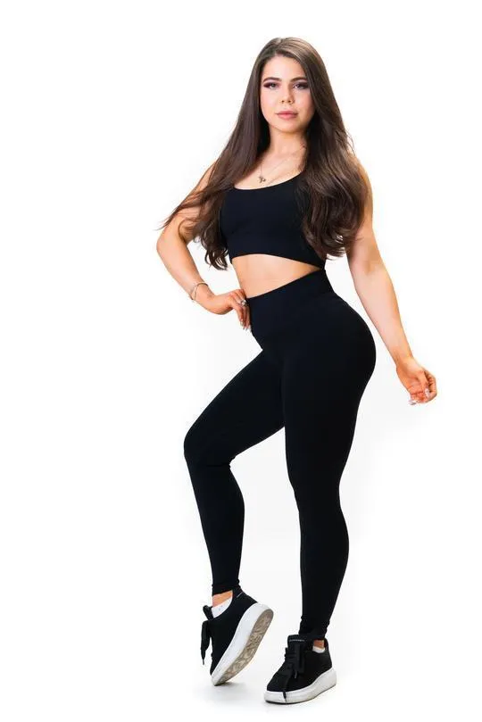 NU RIBBED-AIR LEGGINGS - Black