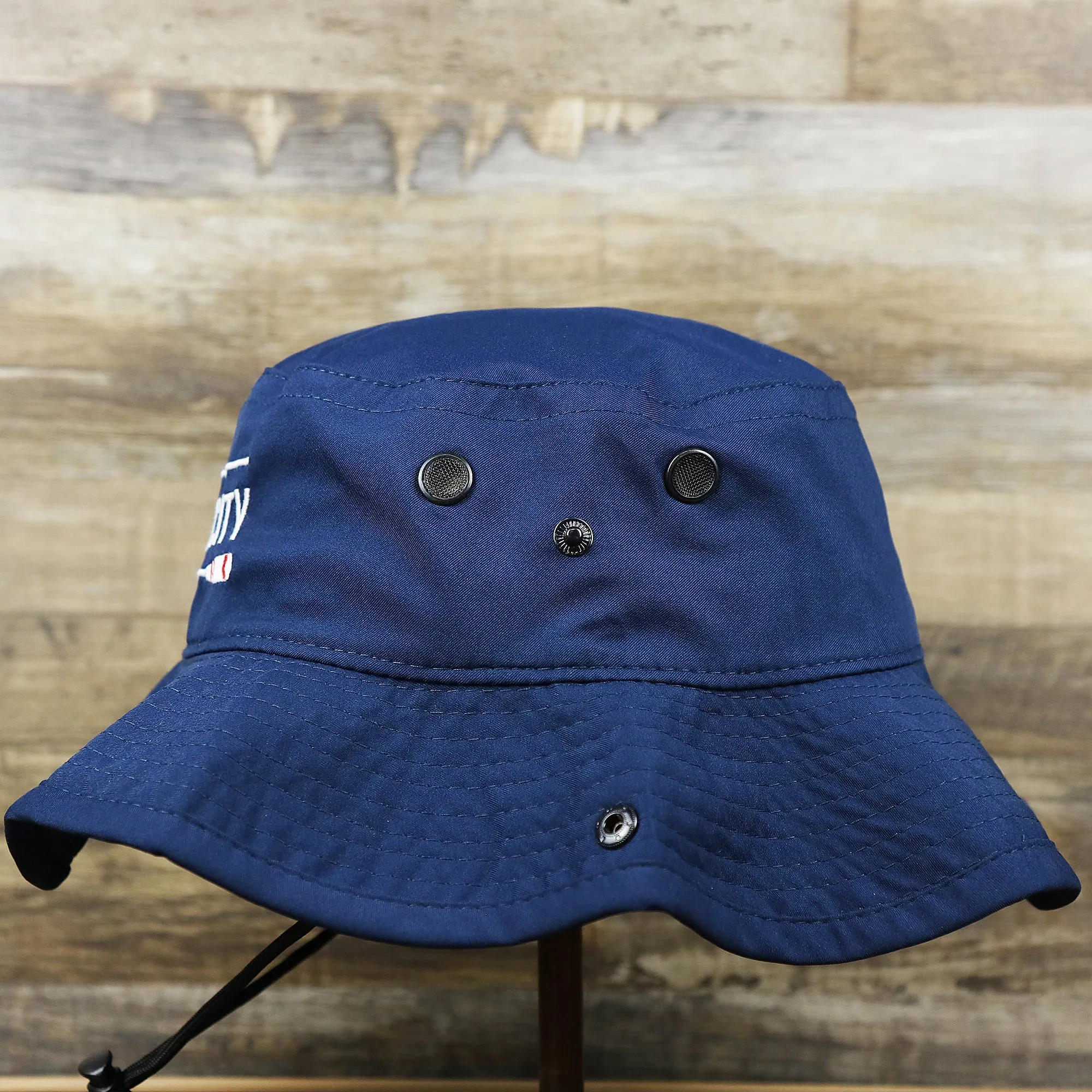 Ocean City Wordmark Parallel Oars New Jersey Bucket Hat | Navy Blue Bucket Hat