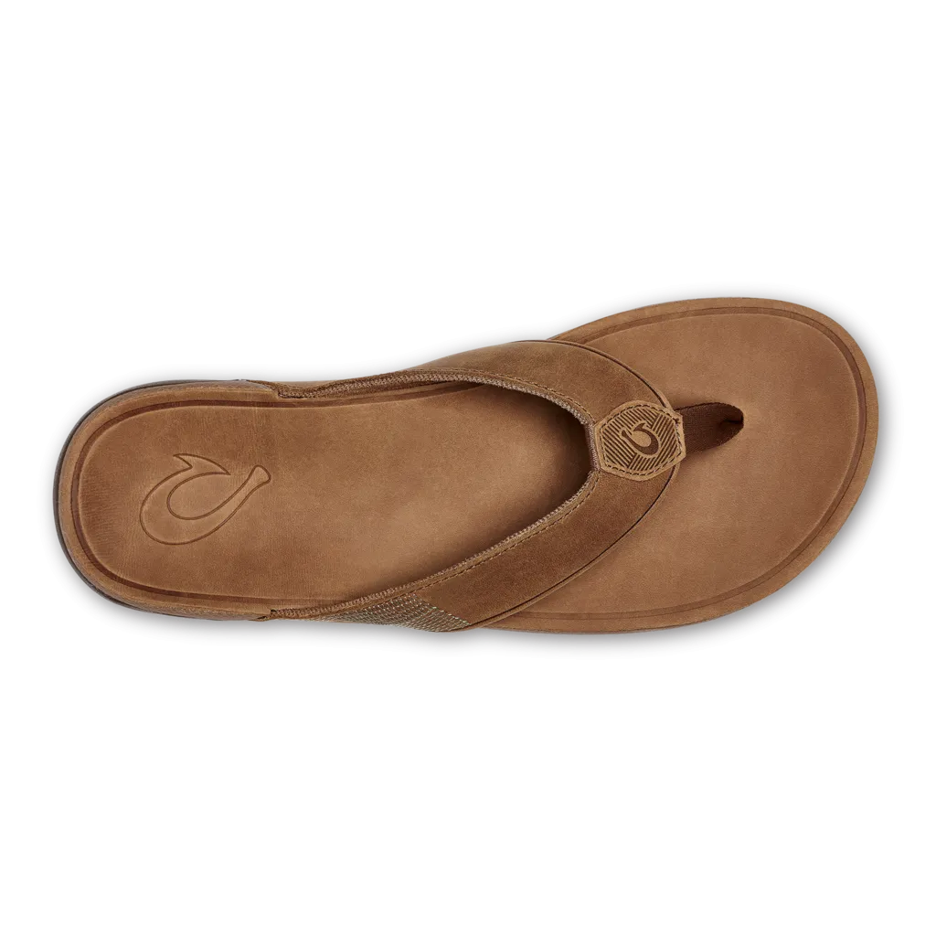 Olukai Men's Tuahine Leather Sandals - Toffee/Toffee 10465-3333