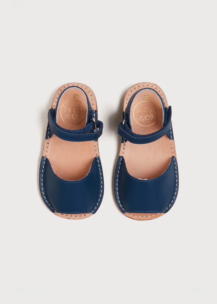 Open Toe Leather Sandals in Blue (17-30EU)