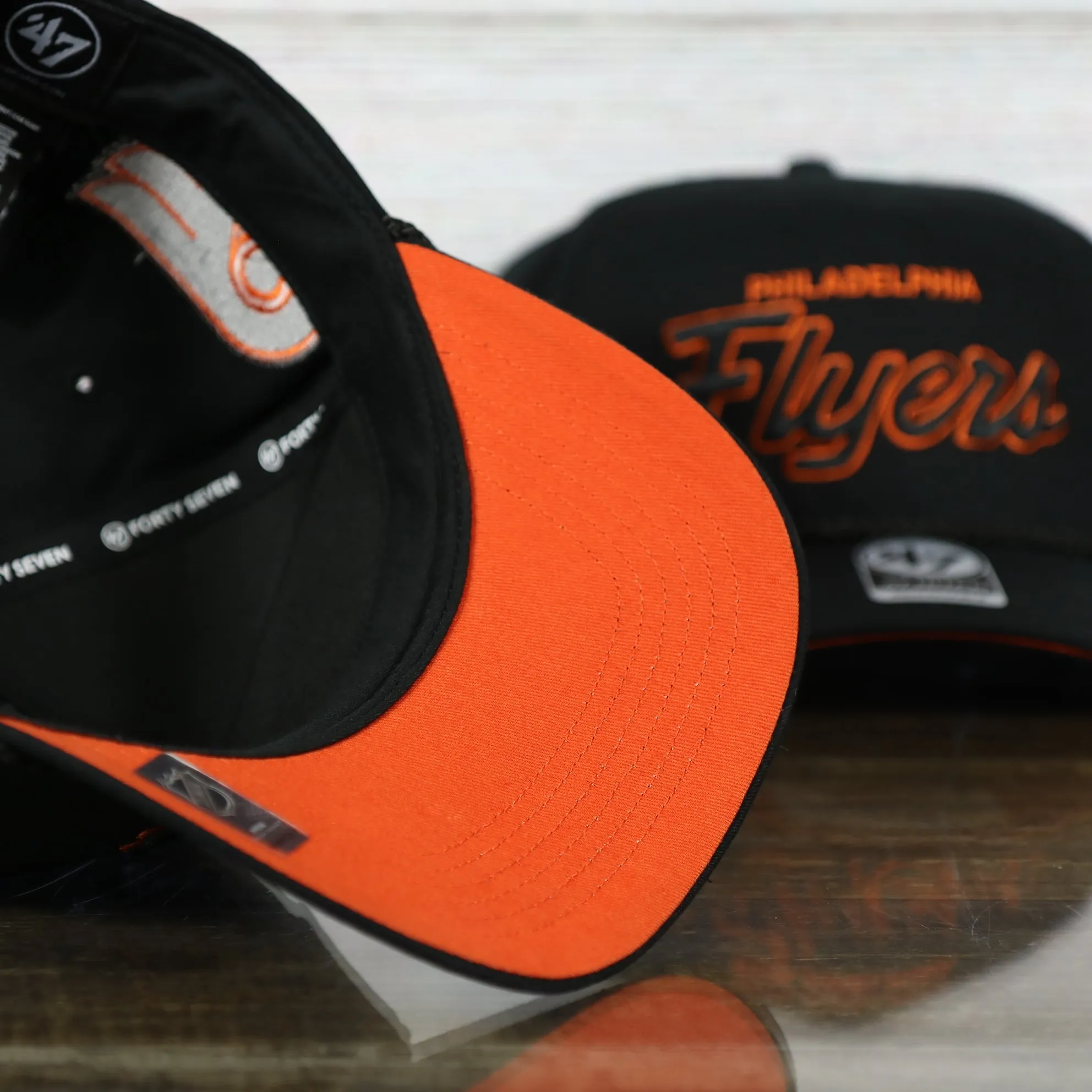 Philadelphia Flyers Black Snapback Dad Hat | Black Adjustable Baseball Cap