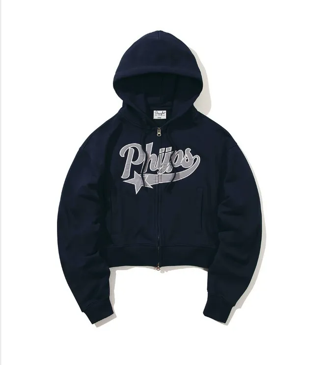 Phyps Department  |Long Sleeves Logo Cropped Tops Hoodies & Sweatshirts