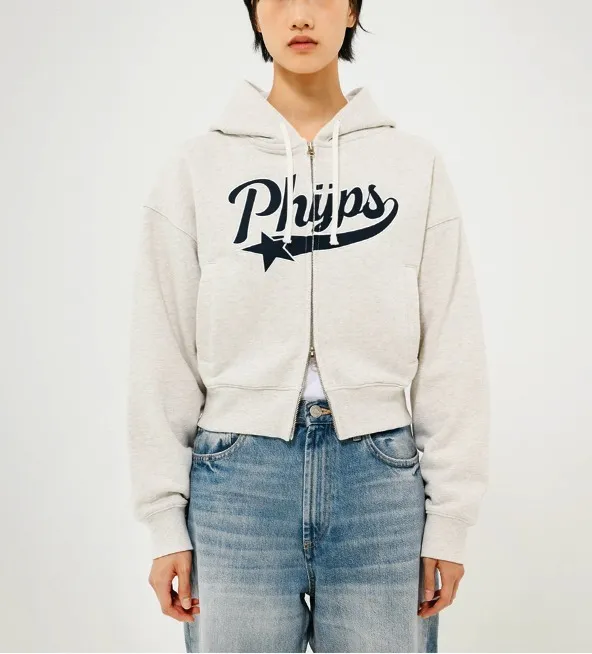 Phyps Department  |Long Sleeves Logo Cropped Tops Hoodies & Sweatshirts