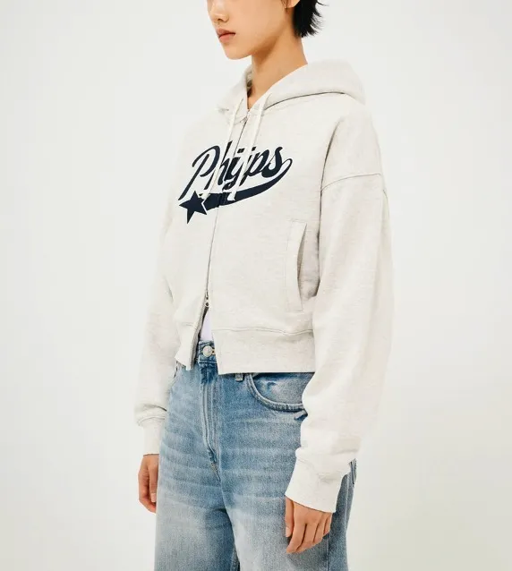 Phyps Department  |Long Sleeves Logo Cropped Tops Hoodies & Sweatshirts