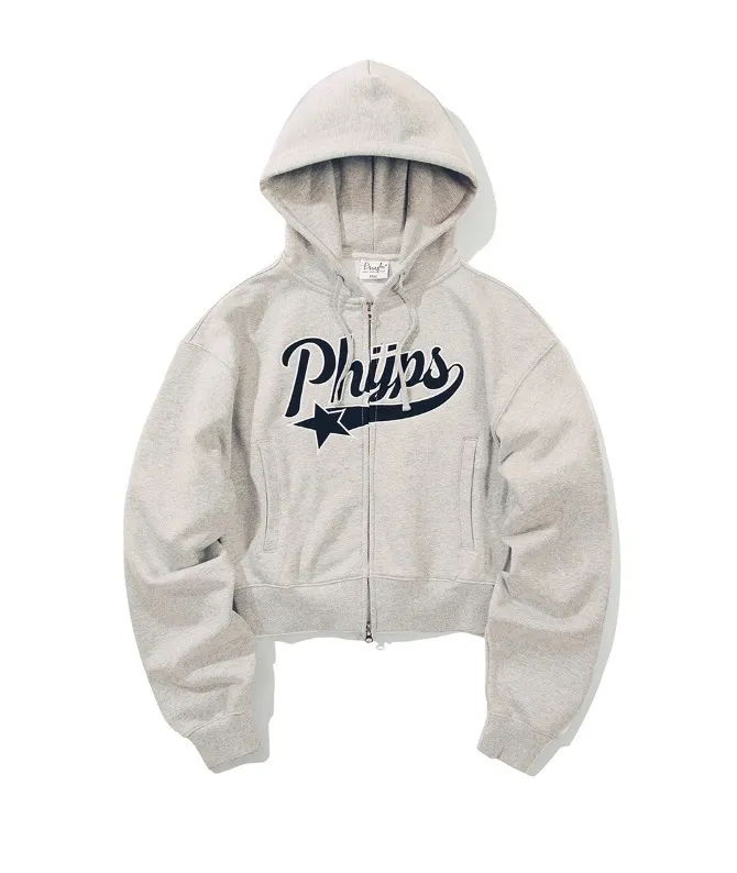 Phyps Department  |Long Sleeves Logo Cropped Tops Hoodies & Sweatshirts