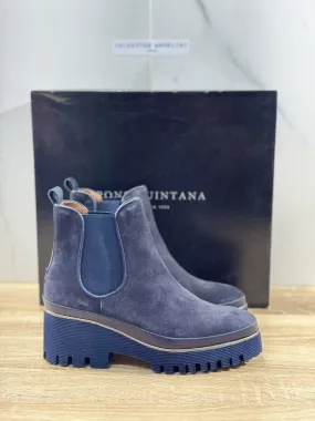 Pons Quintana Stivaletto Donna Carm B Suede Blu Zeppa Luxury Boot 37