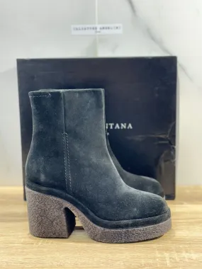 Pons Quintana Stivaletto Donna Esther Suede Nero Con Tacco Luxury Boot