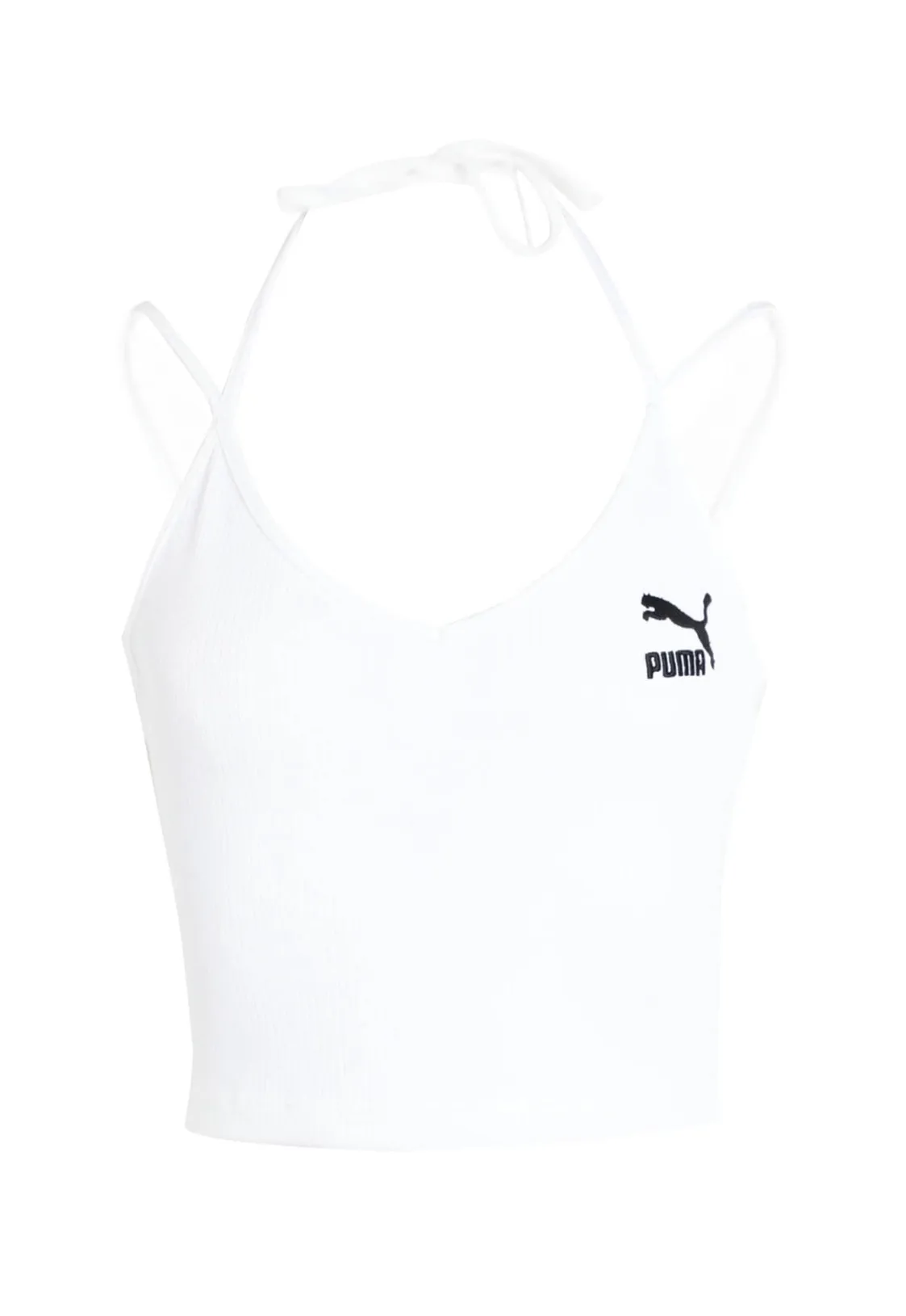 PUMA  |Rib Plain Cotton Logo Cropped Tops Tanks & Camisoles