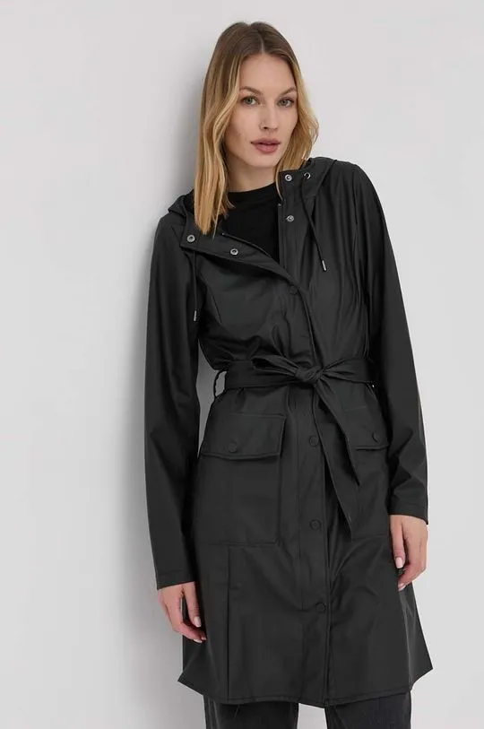 Rains jacket 18130 Curve Jacket women's black color