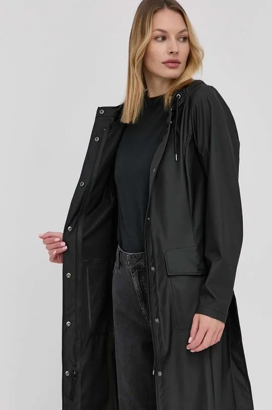 Rains jacket 18130 Curve Jacket women's black color