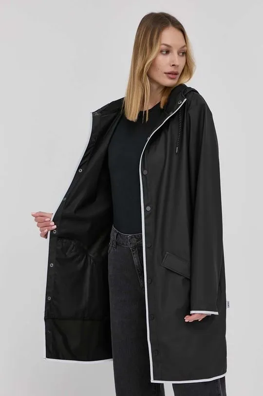 Rains jacket 18540 Long Jacket Reflective black color