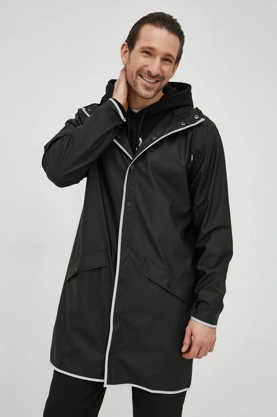 Rains jacket 18540 Long Jacket Reflective black color