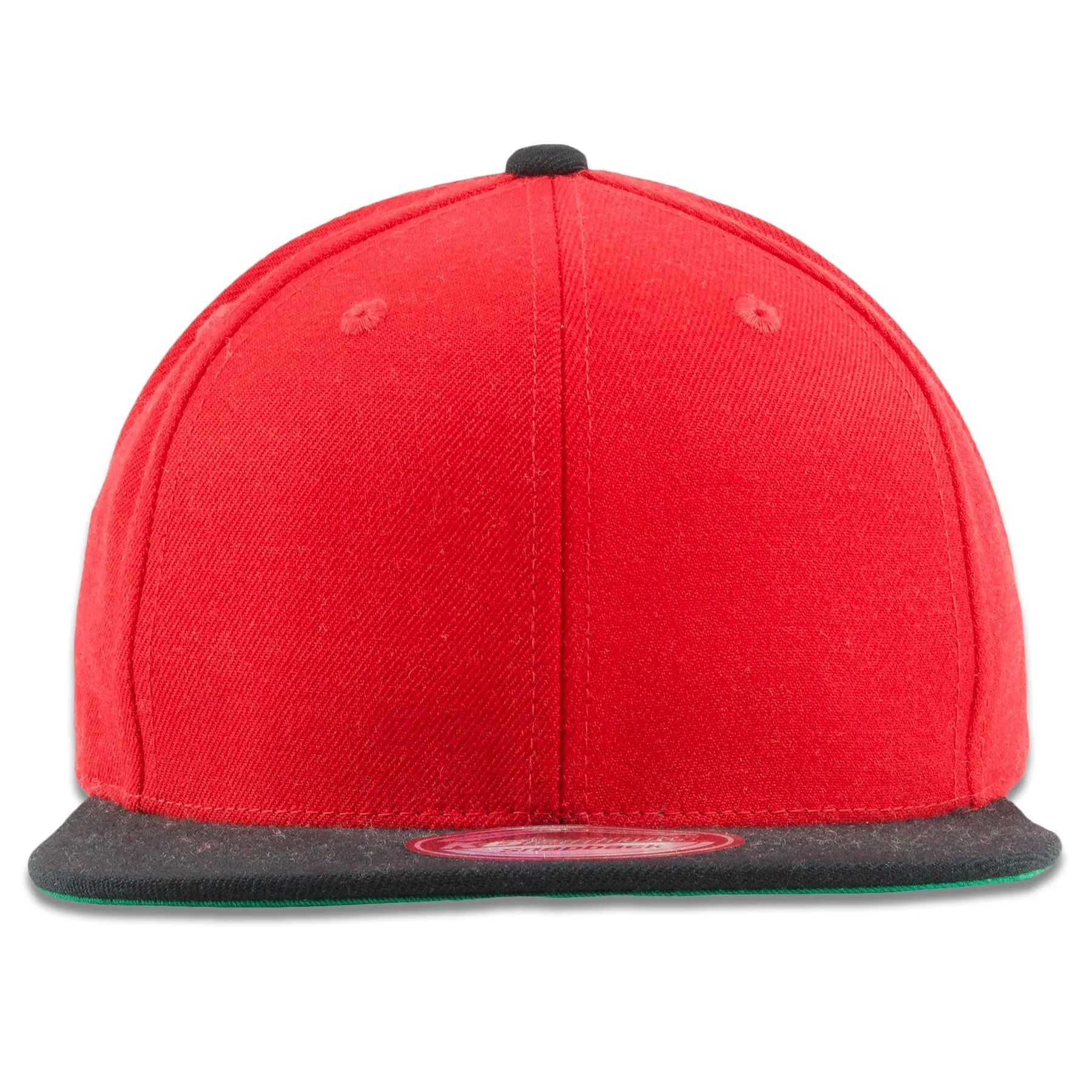 Red On Black Wool Blend Adjustable Snapback Hat