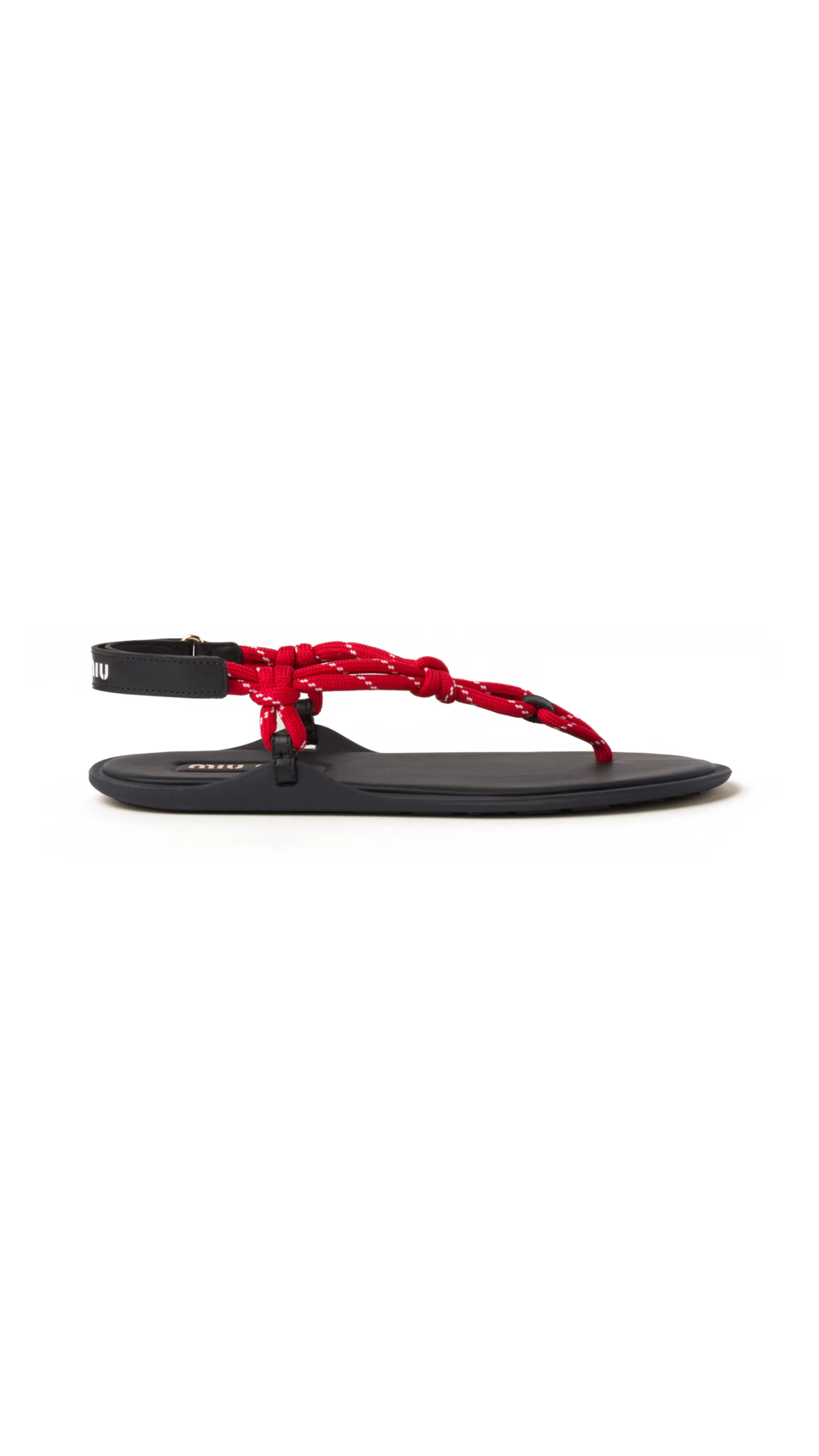 Riviere Cord and Leather Sandals - Red