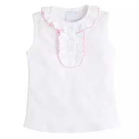 Ruffled Henley - Light Pink