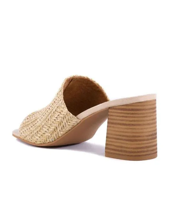 Seychelles Adapt Block Heel Mule - Natural Raffia