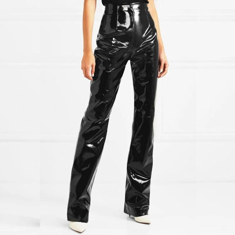 Shiny PU Patent Leather Pencil Pants - Sexy and Eye-Catching Design