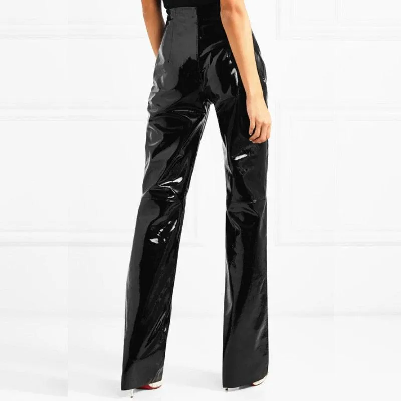 Shiny PU Patent Leather Pencil Pants - Sexy and Eye-Catching Design