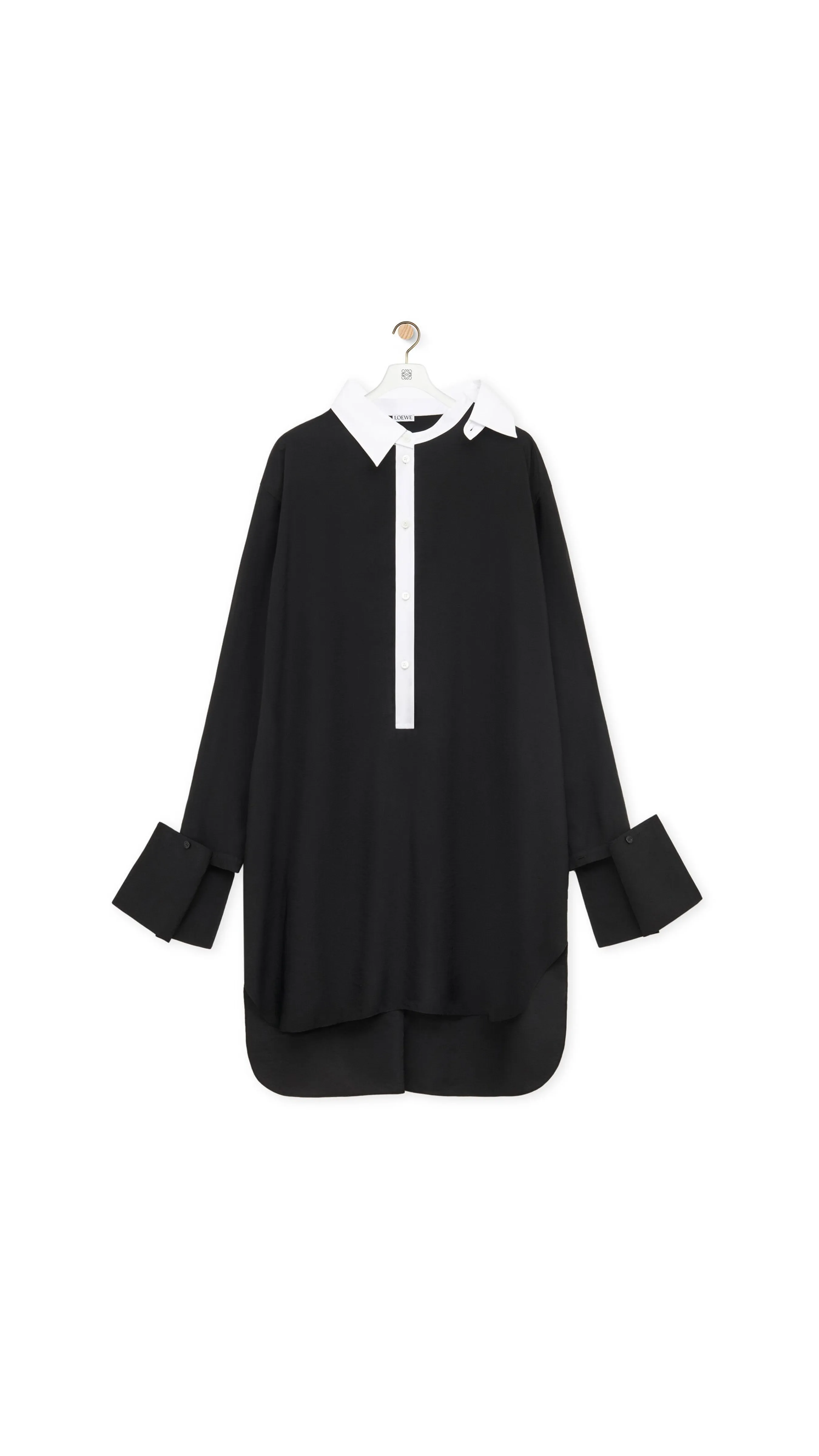 Shirt Dress in Viscose Blend - Black/White