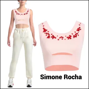 Simone Rocha  |Nylon U-Neck Plain Cropped Tops Tanks & Camisoles