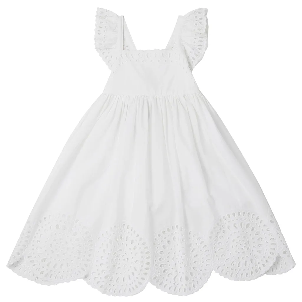 Stella McCartney Child Dress With Embroidery Anglaise White