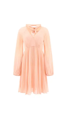 Sunray Plissè Midi Dress - Pink