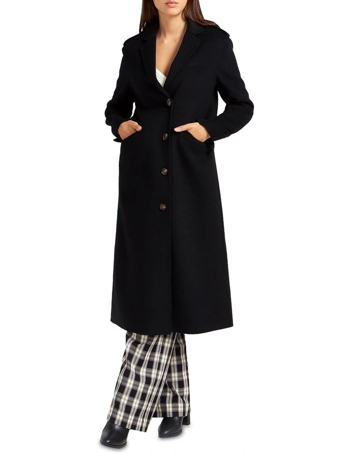 Tainted Love Longline Coat in Black