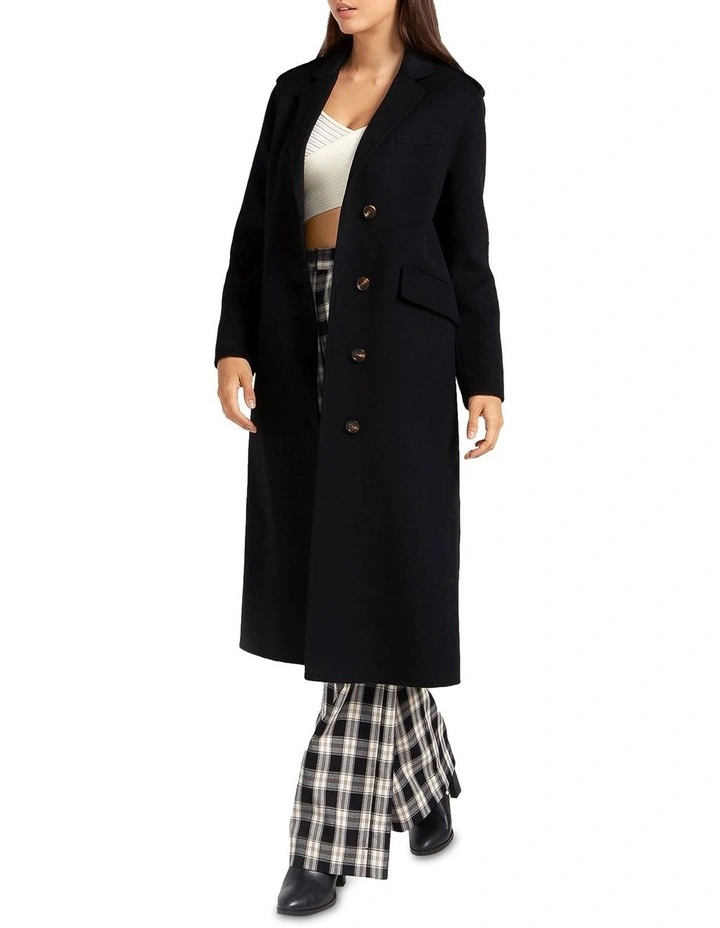 Tainted Love Longline Coat in Black