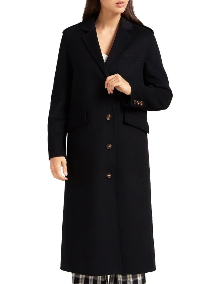 Tainted Love Longline Coat in Black