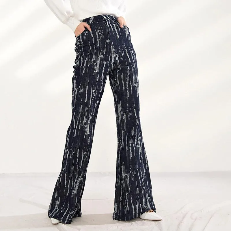 Takarra High Waist Denim Pants - Deep Blue