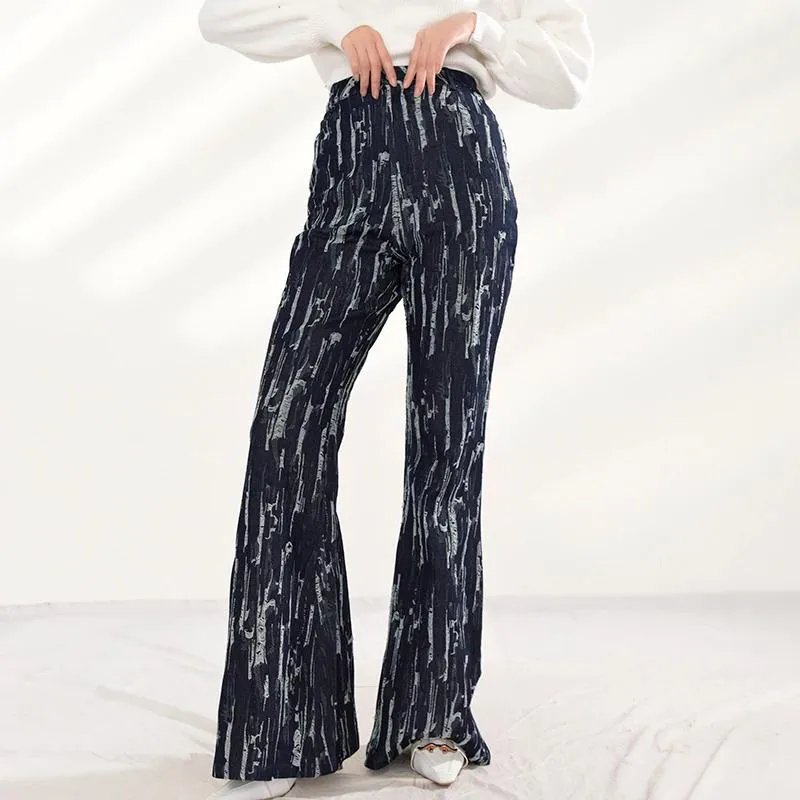 Takarra High Waist Denim Pants - Deep Blue