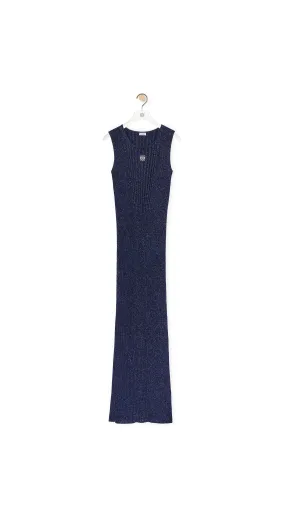 Tank Dress In Viscose Blend - Dark Blue