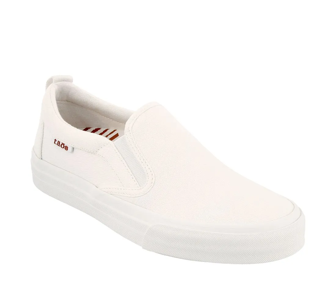 Taos Women’s Rubber Sole Canvas Slip On – White