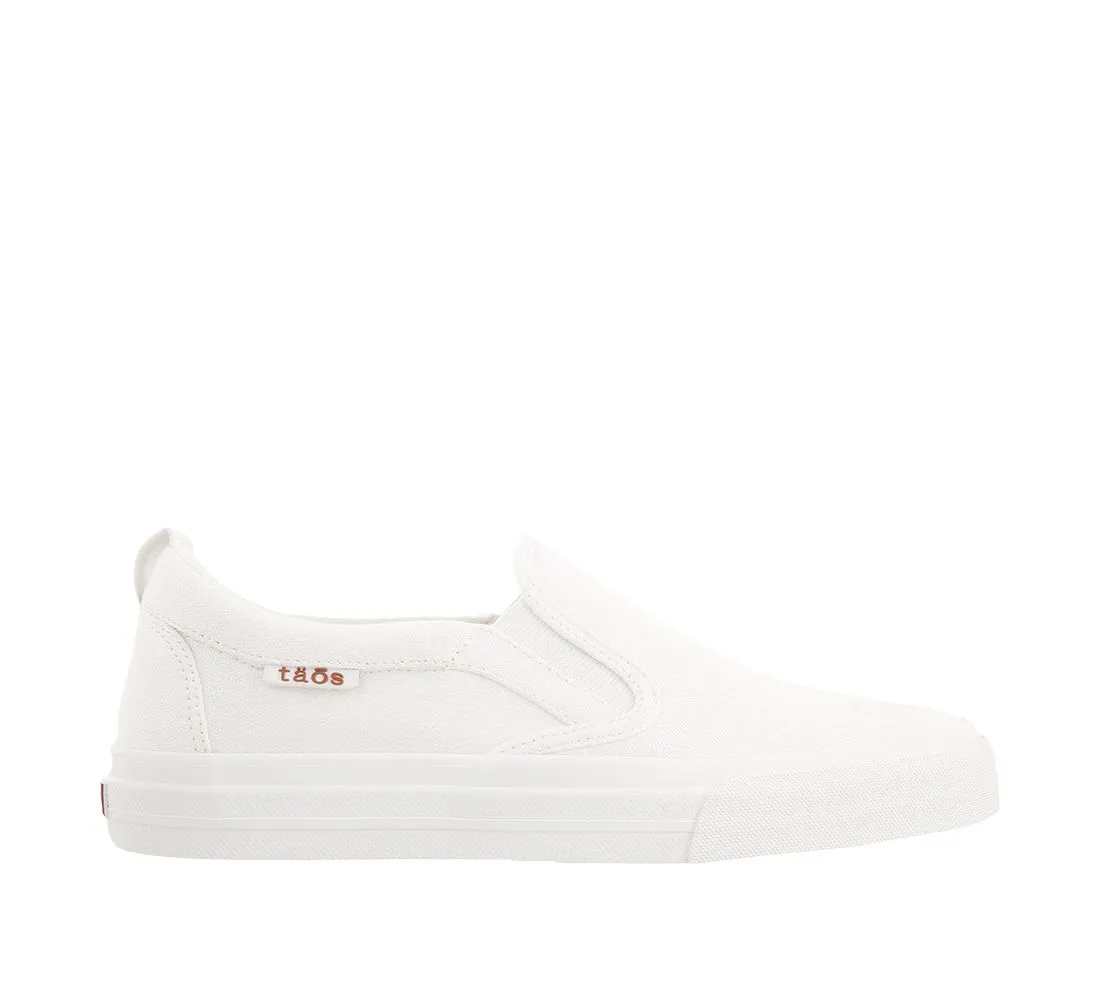 Taos Women’s Rubber Sole Canvas Slip On – White