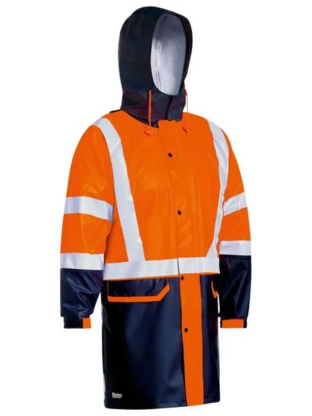 TAPED HI VIS STRETCH PU RAIN COAT