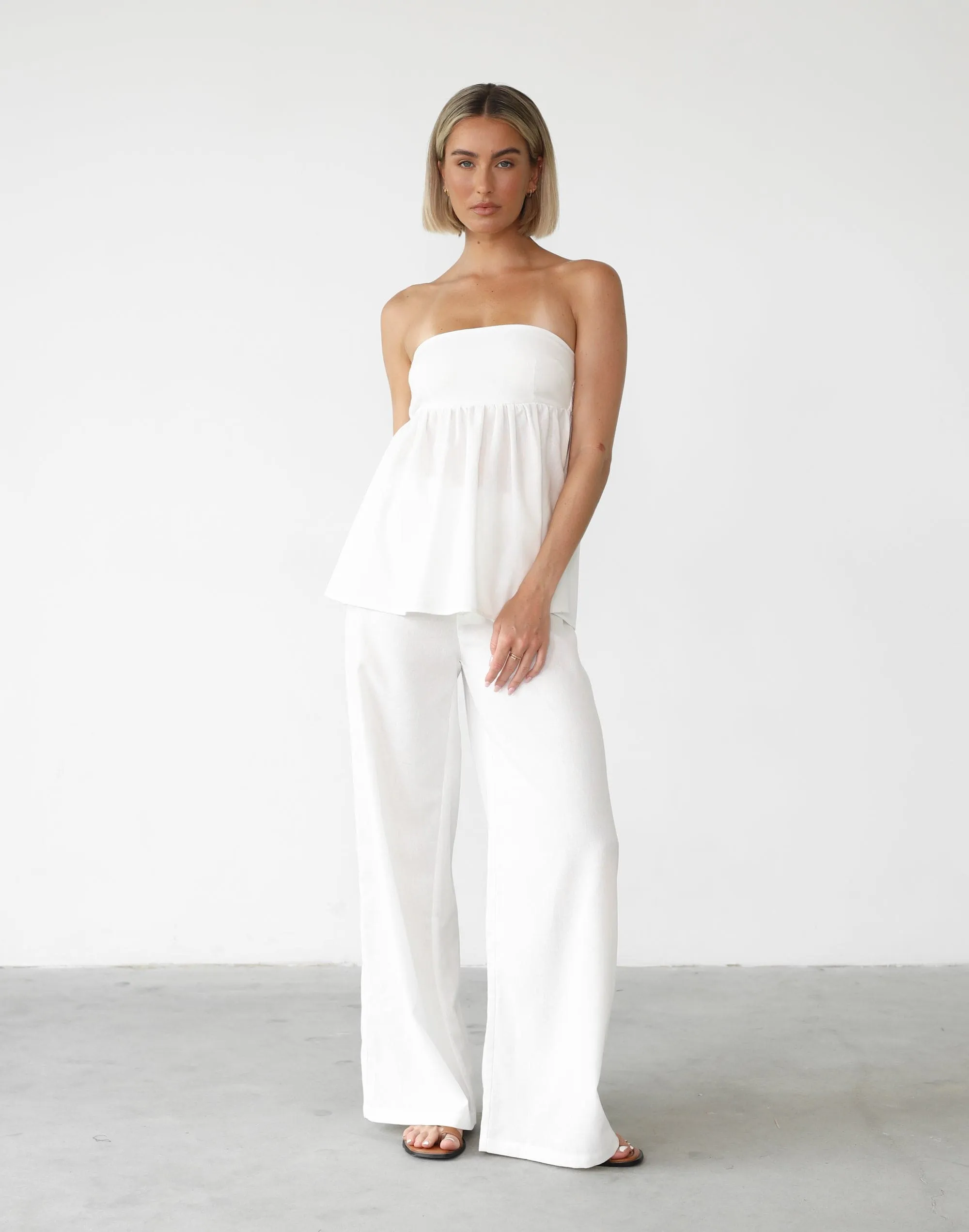 Tarsha Linen Pants (White)