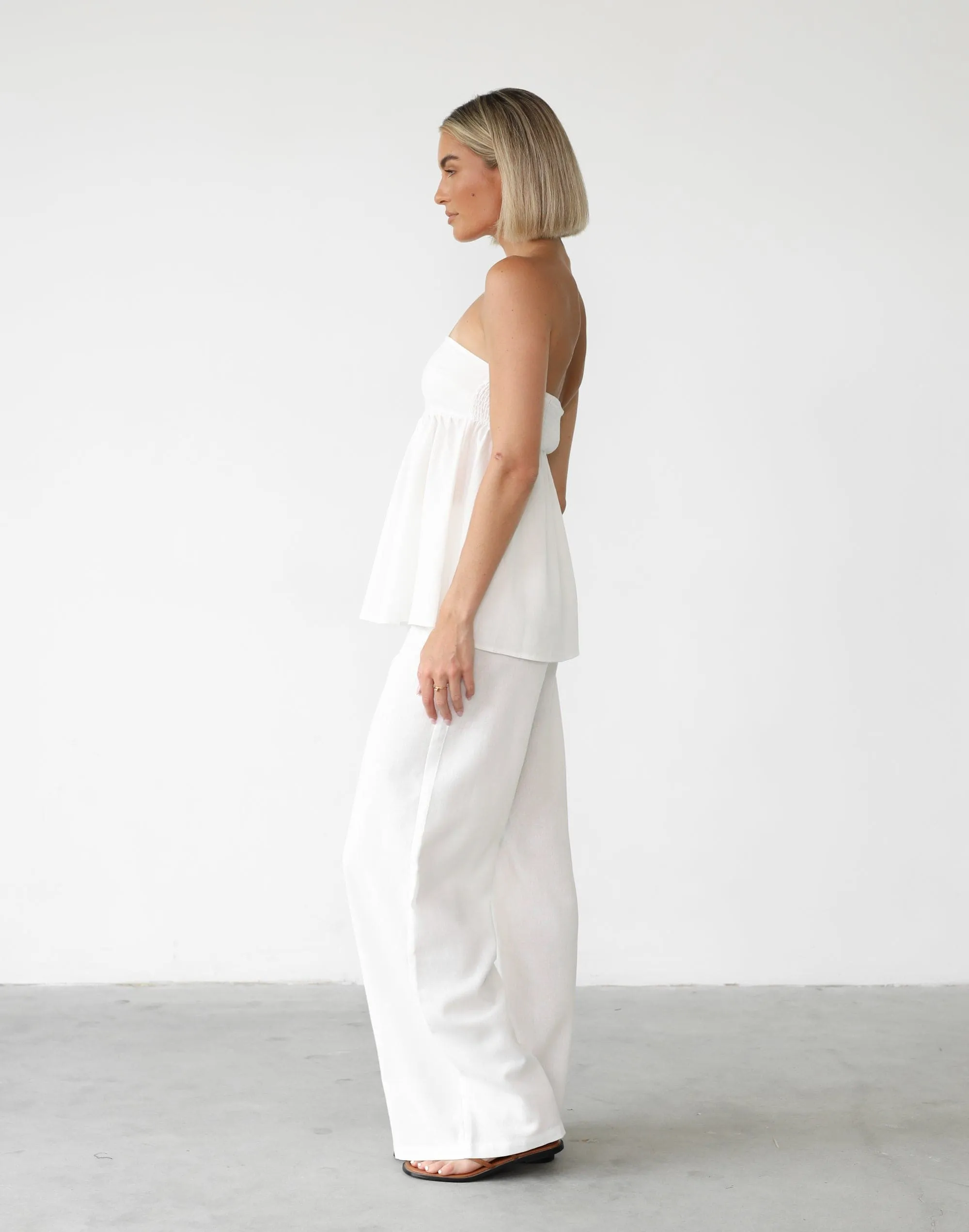 Tarsha Linen Pants (White)