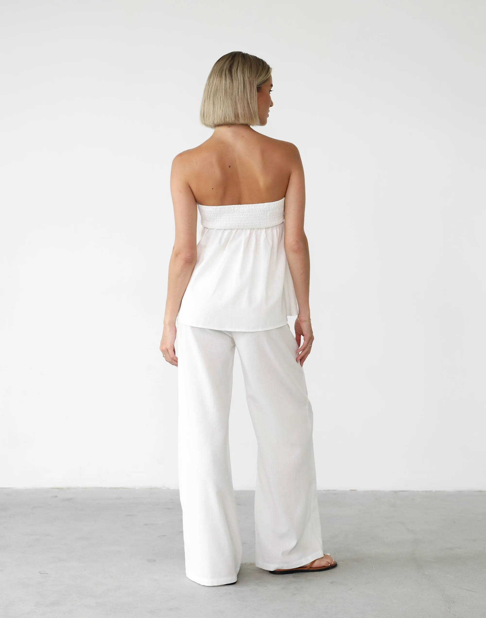 Tarsha Linen Pants (White)