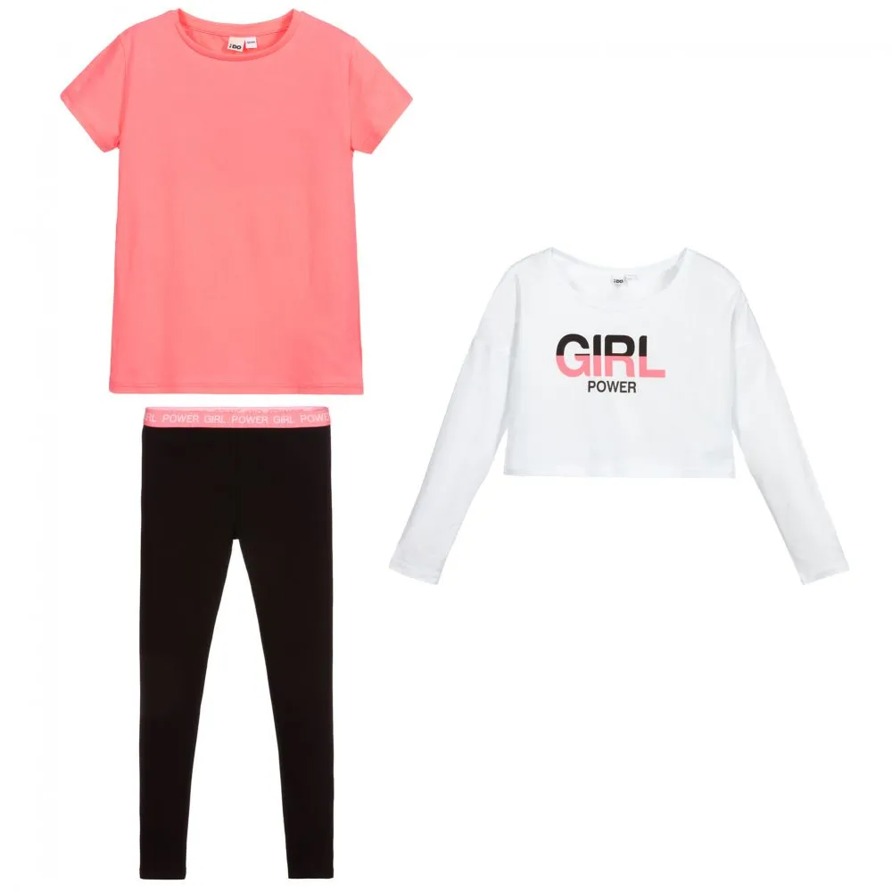 Teen Pink 3-Piece Leggings Set