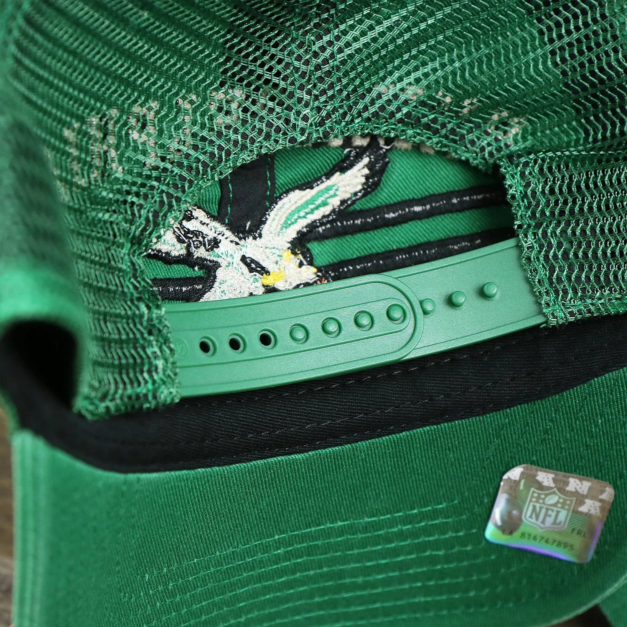 Throwback Philadelphia Eagles Legacy Logo Highpoint Mesh Back Dad Hat | Mesh Back Kelly Green Dad Hat