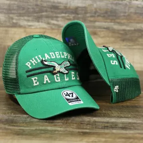 Throwback Philadelphia Eagles Legacy Logo Highpoint Mesh Back Dad Hat | Mesh Back Kelly Green Dad Hat