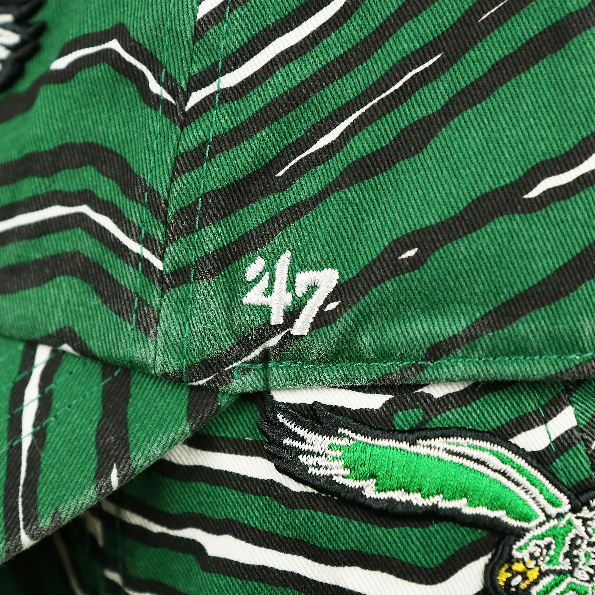 Throwback Philadelphia Eagles Zubaz Striped Pattern Dad Hat | Kelly Green Dad Hat