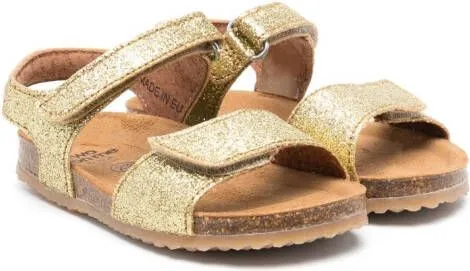 Two Con Me By Pépé glitter-effect leather sandals Gold