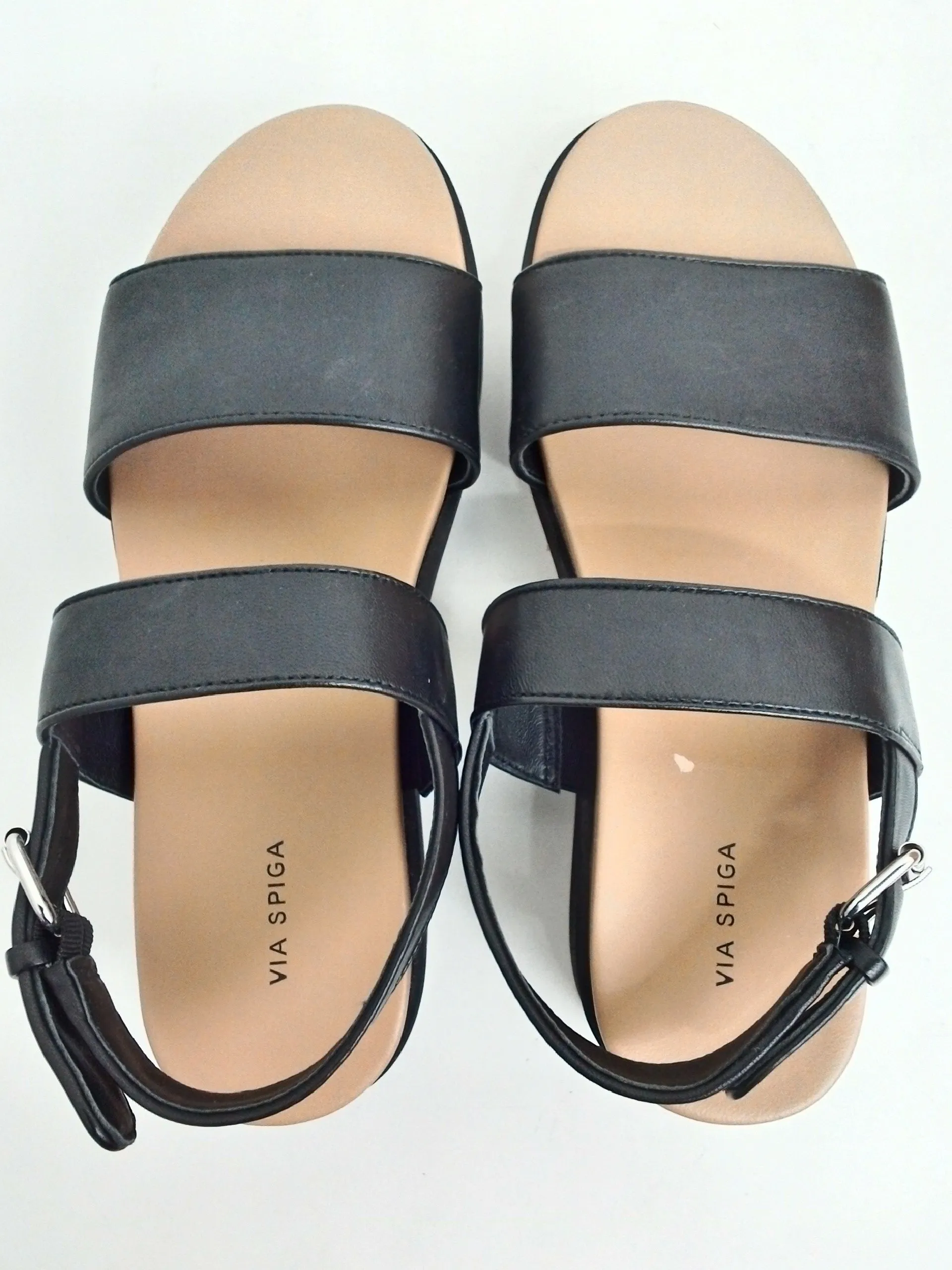 Via Spiga Women's Davi Black Leather Sandals Size 6, 7, 7.5 & 8.5 M