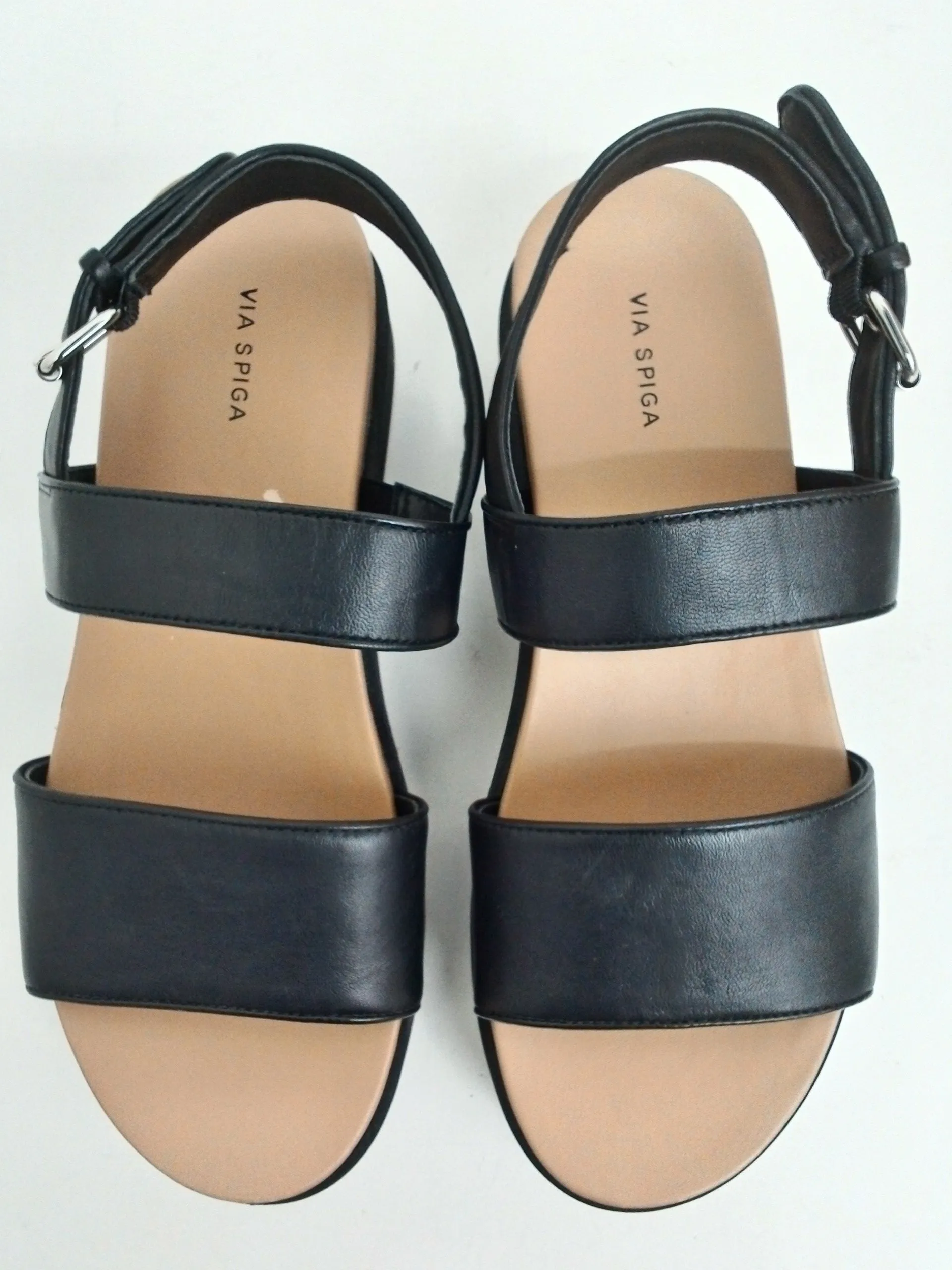 Via Spiga Women's Davi Black Leather Sandals Size 6, 7, 7.5 & 8.5 M