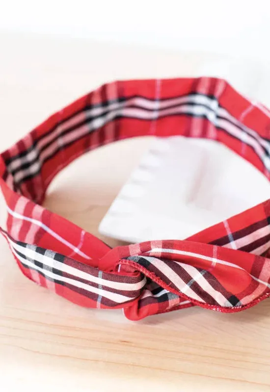 Wire Band Red Plaid Headband